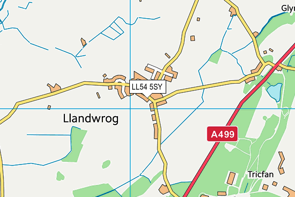 LL54 5SY map - OS VectorMap District (Ordnance Survey) LL54 5SY map - OS VectorMap District (Ordnance Survey)