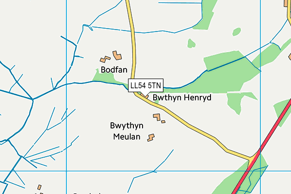 LL54 5TN map - OS VectorMap District (Ordnance Survey) LL54 5TN map - OS VectorMap District (Ordnance Survey)