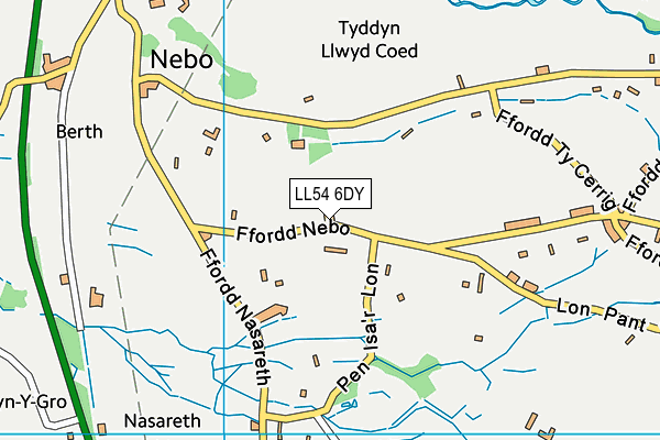 LL54 6DY map - OS VectorMap District (Ordnance Survey) LL54 6DY map - OS VectorMap District (Ordnance Survey)