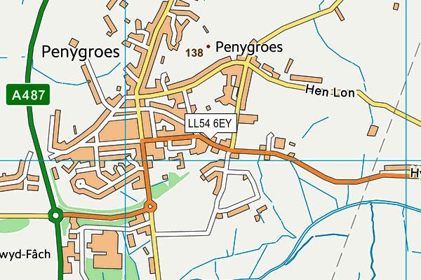 LL54 6EY map - OS VectorMap District (Ordnance Survey) LL54 6EY map - OS VectorMap District (Ordnance Survey)