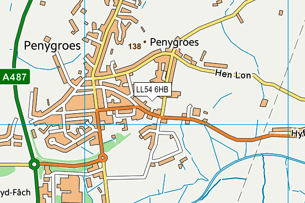 LL54 6HB map - OS VectorMap District (Ordnance Survey) LL54 6HB map - OS VectorMap District (Ordnance Survey)