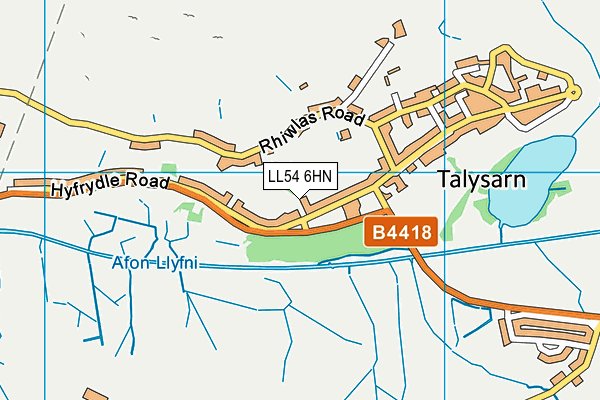 LL54 6HN map - OS VectorMap District (Ordnance Survey)