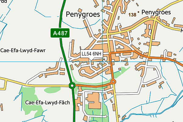 LL54 6NH map - OS VectorMap District (Ordnance Survey) LL54 6NH map - OS VectorMap District (Ordnance Survey)