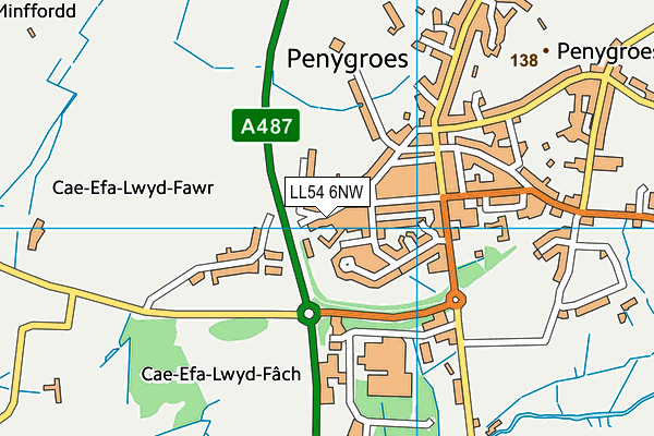 LL54 6NW map - OS VectorMap District (Ordnance Survey) LL54 6NW map - OS VectorMap District (Ordnance Survey)