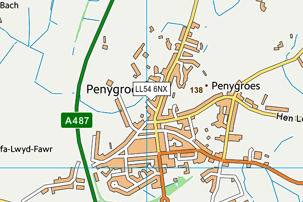 LL54 6NX map - OS VectorMap District (Ordnance Survey) LL54 6NX map - OS VectorMap District (Ordnance Survey)