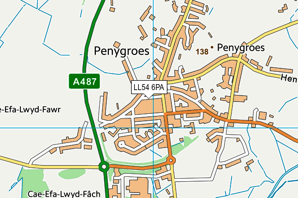 LL54 6PA map - OS VectorMap District (Ordnance Survey)