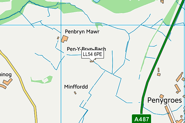 LL54 6PE map - OS VectorMap District (Ordnance Survey) LL54 6PE map - OS VectorMap District (Ordnance Survey)