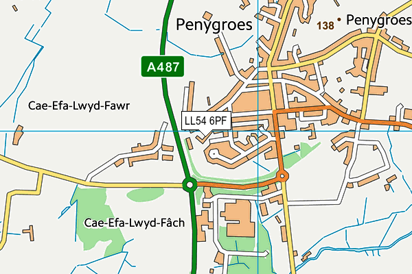 LL54 6PF map - OS VectorMap District (Ordnance Survey) LL54 6PF map - OS VectorMap District (Ordnance Survey)