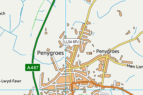 LL54 6PJ map - OS VectorMap District (Ordnance Survey) LL54 6PJ map - OS VectorMap District (Ordnance Survey)