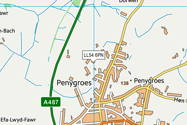 LL54 6PN map - OS VectorMap District (Ordnance Survey) LL54 6PN map - OS VectorMap District (Ordnance Survey)
