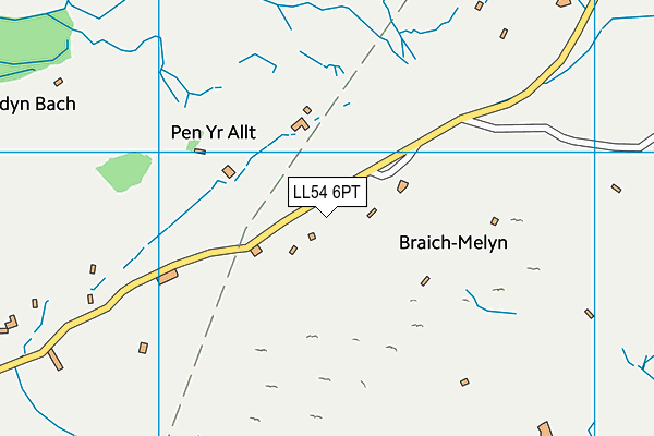 LL54 6PT map - OS VectorMap District (Ordnance Survey) LL54 6PT map - OS VectorMap District (Ordnance Survey)