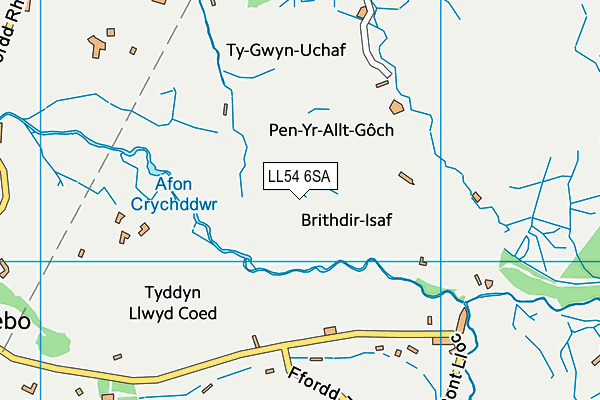 LL54 6SA map - OS VectorMap District (Ordnance Survey) LL54 6SA map - OS VectorMap District (Ordnance Survey)