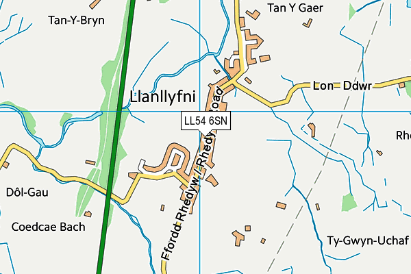 LL54 6SN map - OS VectorMap District (Ordnance Survey) LL54 6SN map - OS VectorMap District (Ordnance Survey)
