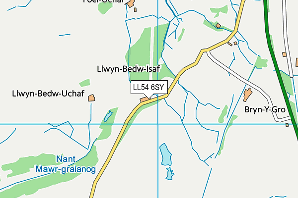 LL54 6SY map - OS VectorMap District (Ordnance Survey) LL54 6SY map - OS VectorMap District (Ordnance Survey)