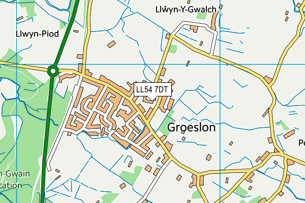 LL54 7DT map - OS VectorMap District (Ordnance Survey)
