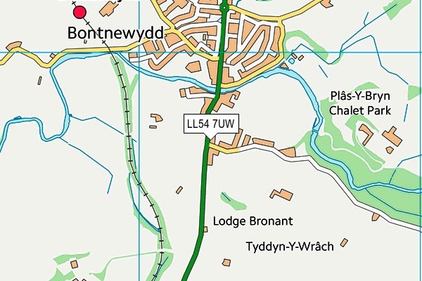 LL54 7UW map - OS VectorMap District (Ordnance Survey) LL54 7UW map - OS VectorMap District (Ordnance Survey)