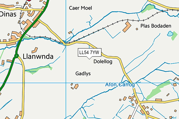 LL54 7YW map - OS VectorMap District (Ordnance Survey) LL54 7YW map - OS VectorMap District (Ordnance Survey)