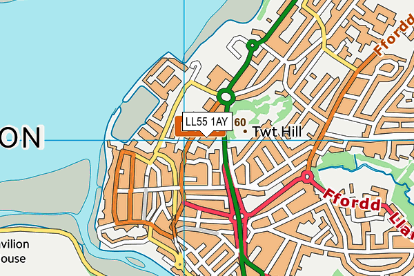 LL55 1AY map - OS VectorMap District (Ordnance Survey) LL55 1AY map - OS VectorMap District (Ordnance Survey)