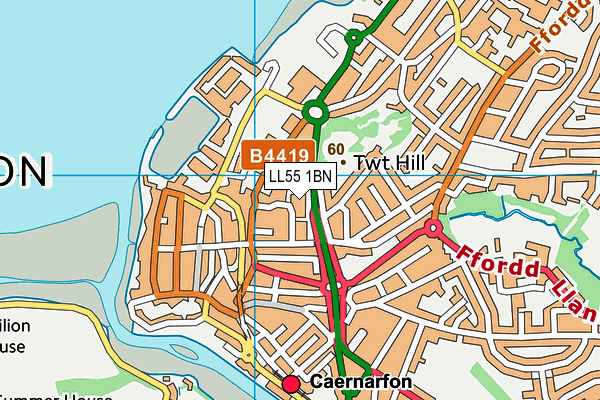 LL55 1BN map - OS VectorMap District (Ordnance Survey) LL55 1BN map - OS VectorMap District (Ordnance Survey)