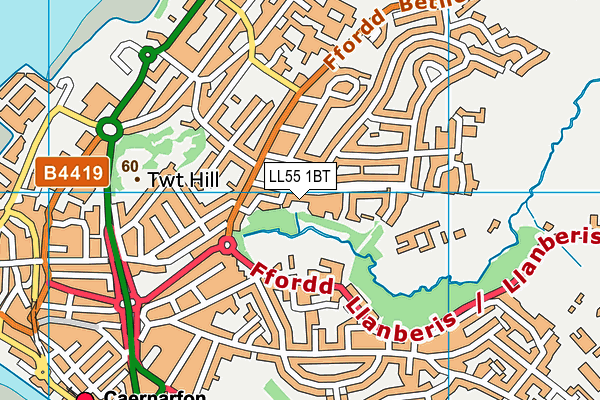 LL55 1BT map - OS VectorMap District (Ordnance Survey) LL55 1BT map - OS VectorMap District (Ordnance Survey)