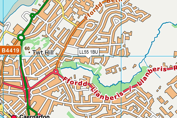 LL55 1BU map - OS VectorMap District (Ordnance Survey) LL55 1BU map - OS VectorMap District (Ordnance Survey)