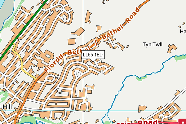 LL55 1ED map - OS VectorMap District (Ordnance Survey) LL55 1ED map - OS VectorMap District (Ordnance Survey)