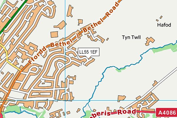 LL55 1EF map - OS VectorMap District (Ordnance Survey) LL55 1EF map - OS VectorMap District (Ordnance Survey)