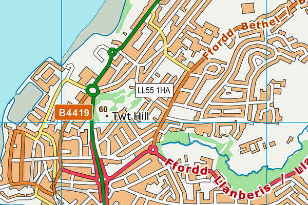 LL55 1HA map - OS VectorMap District (Ordnance Survey) LL55 1HA map - OS VectorMap District (Ordnance Survey)