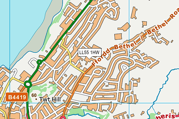 LL55 1HW map - OS VectorMap District (Ordnance Survey) LL55 1HW map - OS VectorMap District (Ordnance Survey)