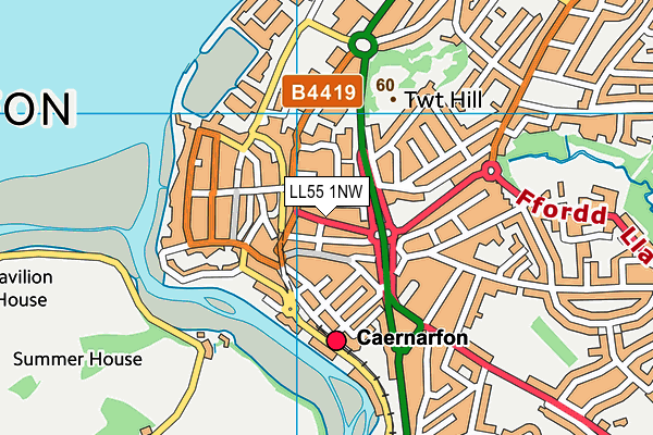 LL55 1NW map - OS VectorMap District (Ordnance Survey) LL55 1NW map - OS VectorMap District (Ordnance Survey)