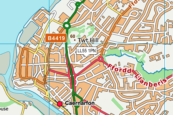 LL55 1PN map - OS VectorMap District (Ordnance Survey) LL55 1PN map - OS VectorMap District (Ordnance Survey)