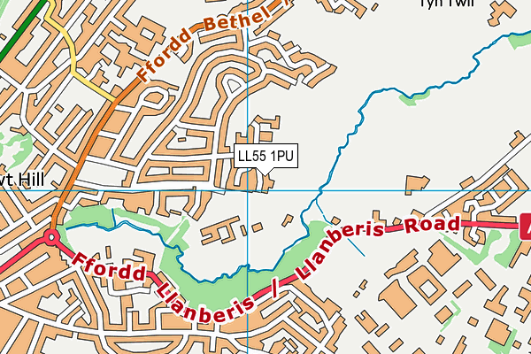 LL55 1PU map - OS VectorMap District (Ordnance Survey) LL55 1PU map - OS VectorMap District (Ordnance Survey)