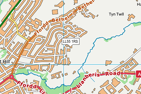 LL55 1RS map - OS VectorMap District (Ordnance Survey) LL55 1RS map - OS VectorMap District (Ordnance Survey)