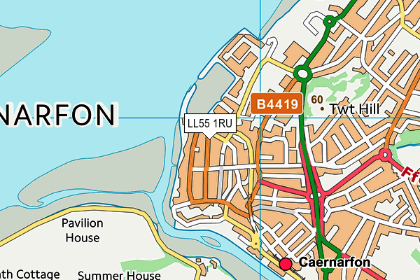 LL55 1RU map - OS VectorMap District (Ordnance Survey) LL55 1RU map - OS VectorMap District (Ordnance Survey)