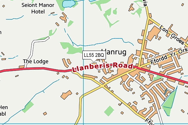 LL55 2BQ map - OS VectorMap District (Ordnance Survey) LL55 2BQ map - OS VectorMap District (Ordnance Survey)