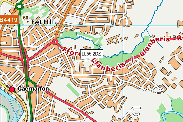 LL55 2DZ map - OS VectorMap District (Ordnance Survey) LL55 2DZ map - OS VectorMap District (Ordnance Survey)