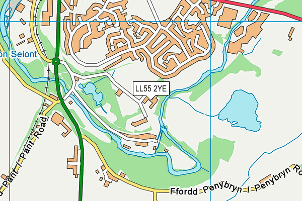 LL55 2YE map - OS VectorMap District (Ordnance Survey) LL55 2YE map - OS VectorMap District (Ordnance Survey)