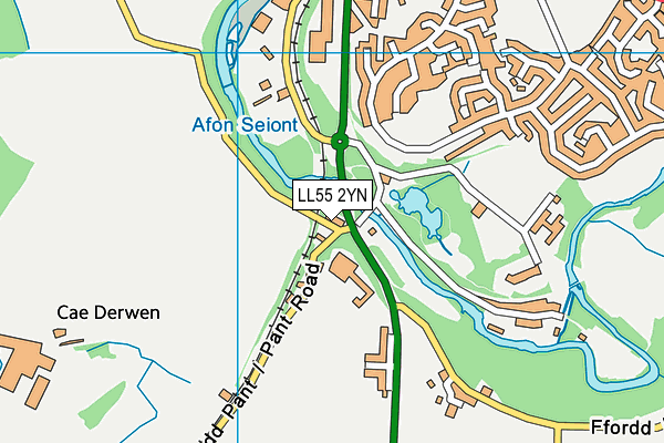 LL55 2YN map - OS VectorMap District (Ordnance Survey) LL55 2YN map - OS VectorMap District (Ordnance Survey)