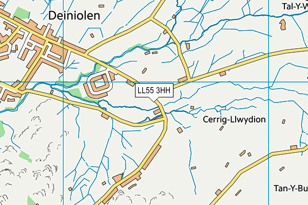 LL55 3HH map - OS VectorMap District (Ordnance Survey) LL55 3HH map - OS VectorMap District (Ordnance Survey)