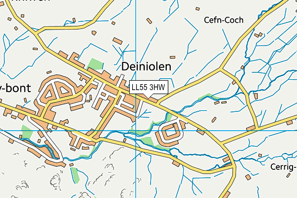 LL55 3HW map - OS VectorMap District (Ordnance Survey) LL55 3HW map - OS VectorMap District (Ordnance Survey)