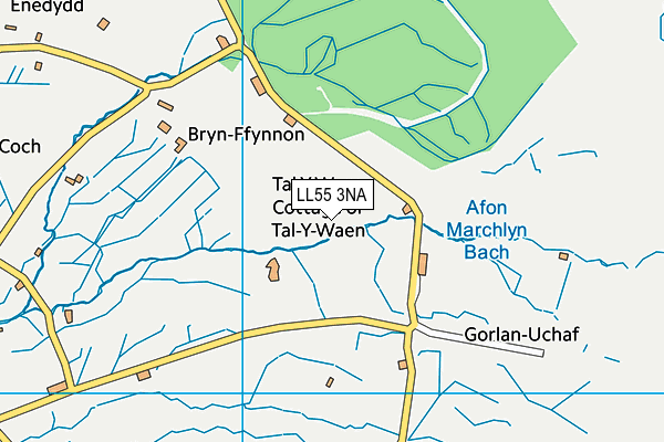 LL55 3NA map - OS VectorMap District (Ordnance Survey) LL55 3NA map - OS VectorMap District (Ordnance Survey)