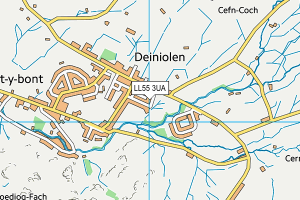 LL55 3UA map - OS VectorMap District (Ordnance Survey) LL55 3UA map - OS VectorMap District (Ordnance Survey)