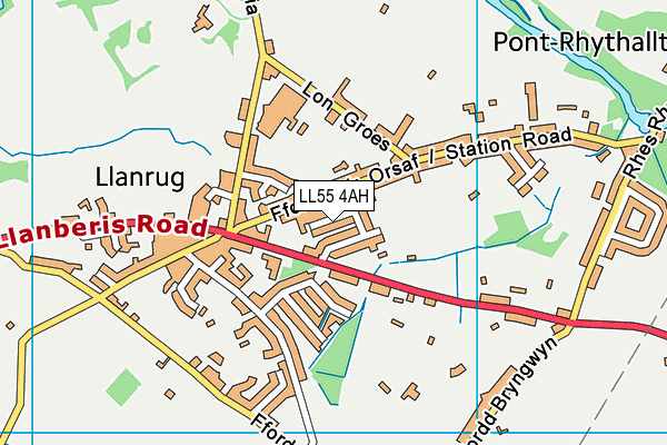 LL55 4AH map - OS VectorMap District (Ordnance Survey) LL55 4AH map - OS VectorMap District (Ordnance Survey)