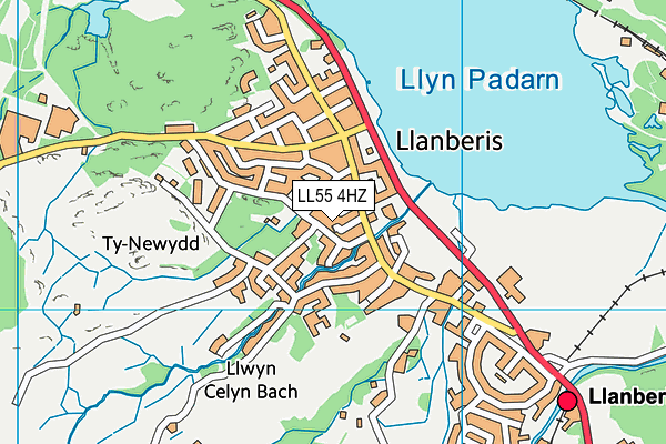 LL55 4HZ map - OS VectorMap District (Ordnance Survey) LL55 4HZ map - OS VectorMap District (Ordnance Survey)