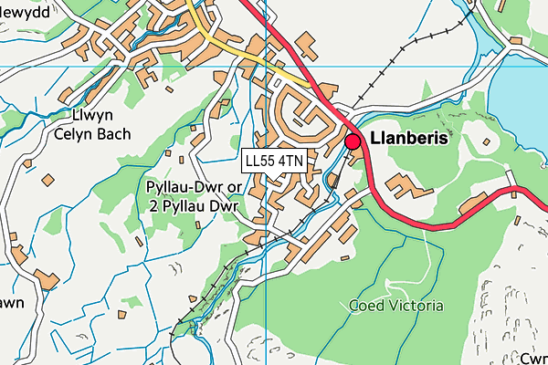 LL55 4TN map - OS VectorMap District (Ordnance Survey) LL55 4TN map - OS VectorMap District (Ordnance Survey)