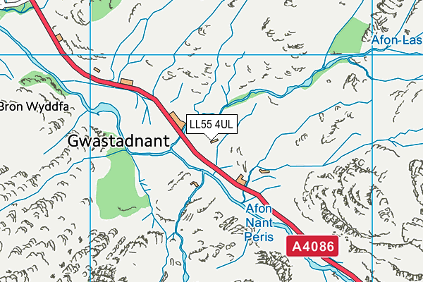 LL55 4UL map - OS VectorMap District (Ordnance Survey) LL55 4UL map - OS VectorMap District (Ordnance Survey)