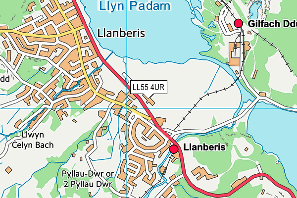 LL55 4UR map - OS VectorMap District (Ordnance Survey) LL55 4UR map - OS VectorMap District (Ordnance Survey)