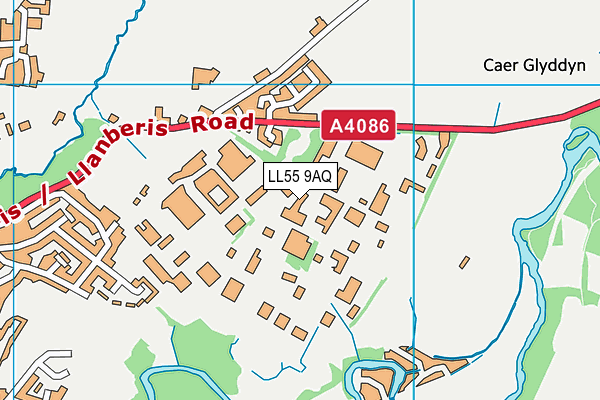 LL55 9AQ map - OS VectorMap District (Ordnance Survey) LL55 9AQ map - OS VectorMap District (Ordnance Survey)