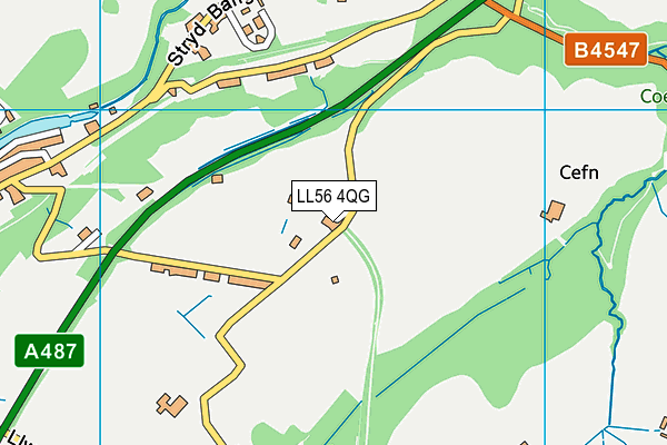 LL56 4QG map - OS VectorMap District (Ordnance Survey) LL56 4QG map - OS VectorMap District (Ordnance Survey)