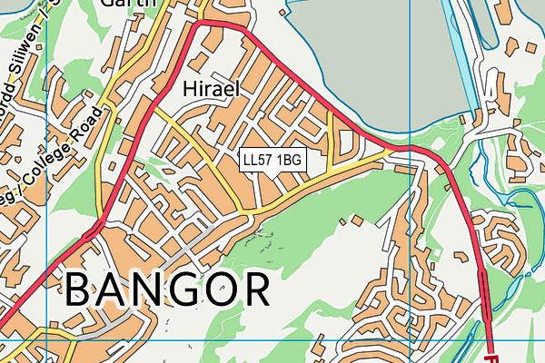 LL57 1BG map - OS VectorMap District (Ordnance Survey)